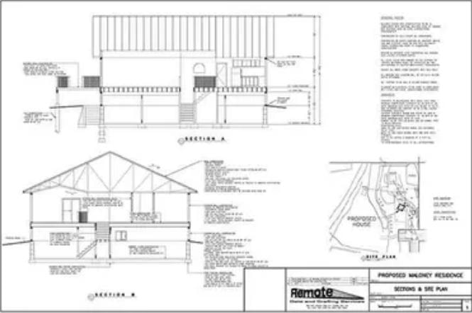 Architectural elevation drawings for house plans