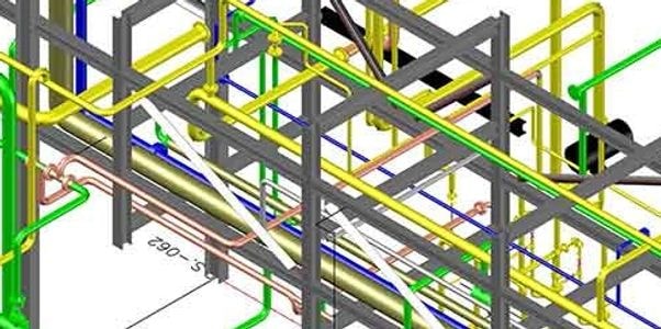 Industrial piping CAD isometric diagram